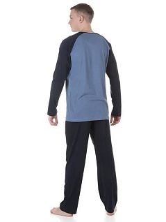 Пижама из лонгслива и штанов из 100% хлопка синего цвета Tom Tailor RT071089/5609-55